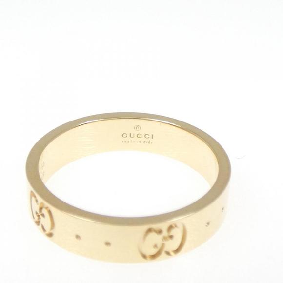 GUCCI Icon Ring US Size 4.75 Sterling Silver Band Logo Engraved Authentic - Picture 3 of 4